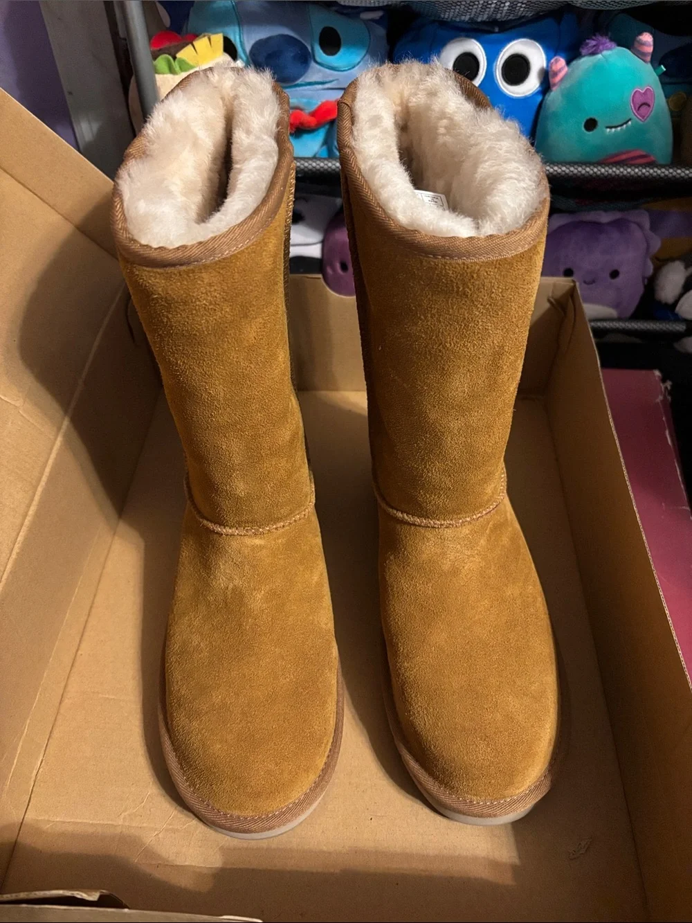 Koolaburra Chestnut Suede Tall Shearling Boots